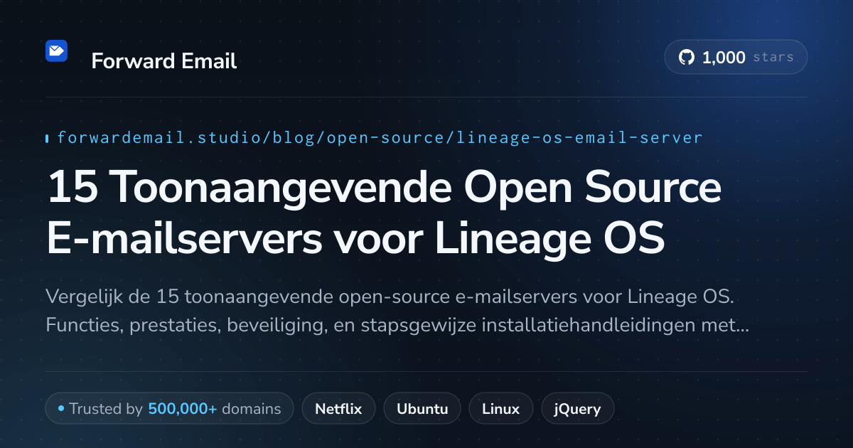 15 Toonaangevende Open Source E-mailservers voor Lineage OS 2026
