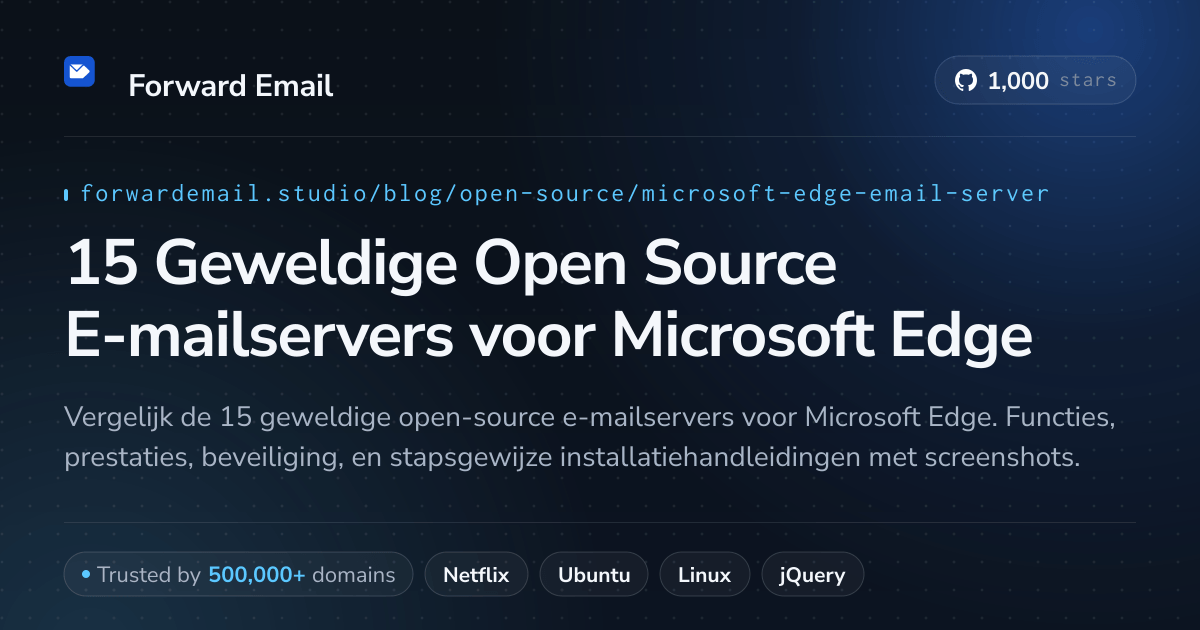 15 Geweldige Open Source E-mailservers voor Microsoft Edge 2026