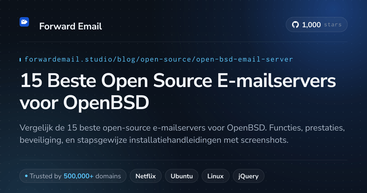15 Beste Open Source E-mailservers voor OpenBSD 2026