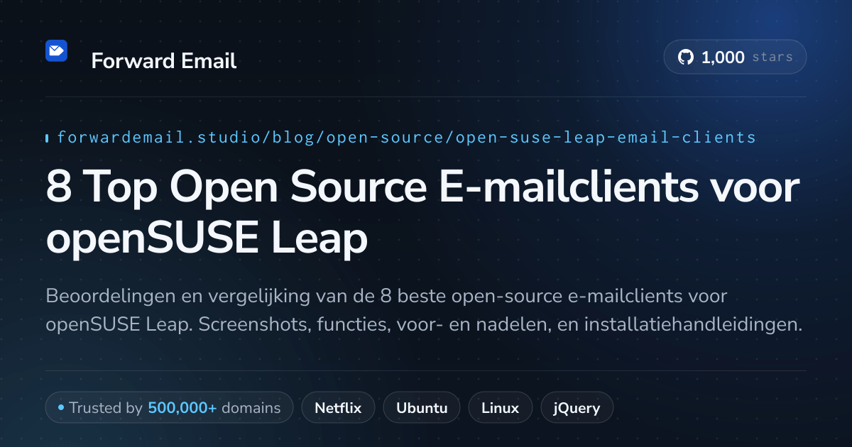 8 Top Open Source E-mailclients voor openSUSE Leap 2026
