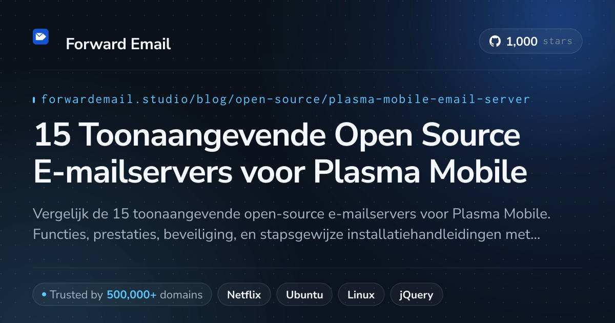 15 Toonaangevende Open Source E-mailservers voor Plasma Mobile 2026