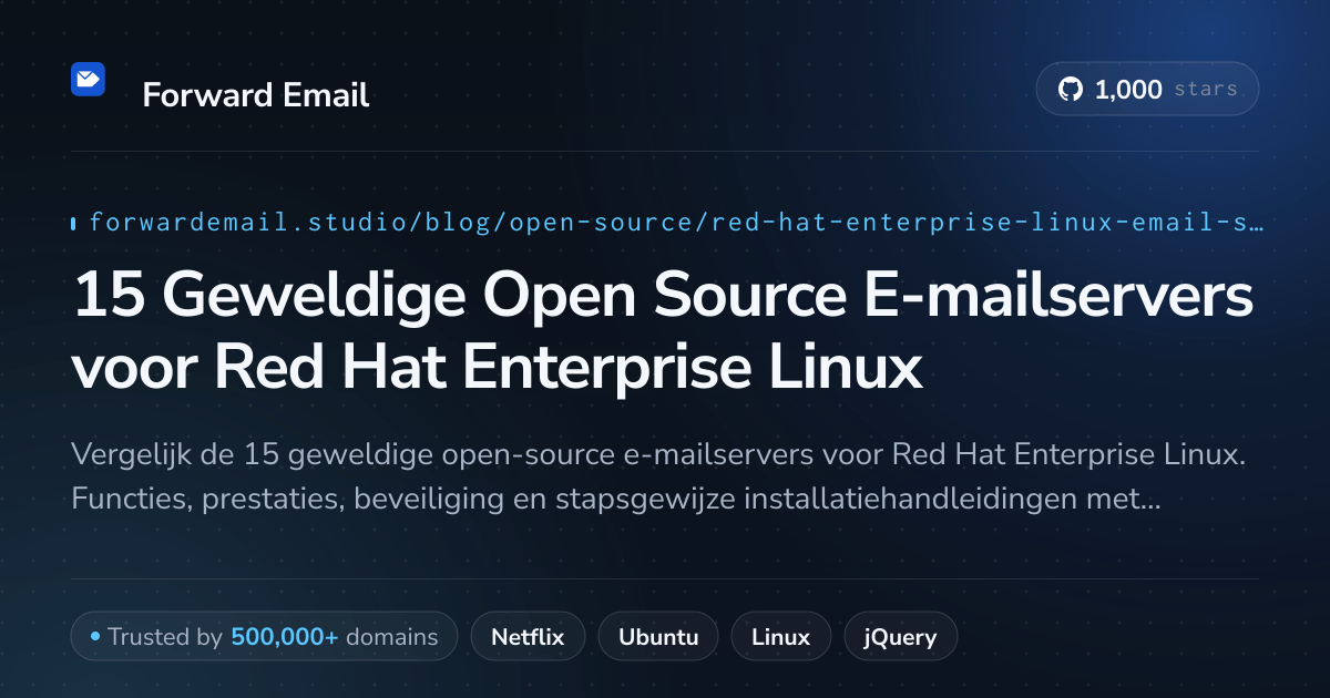 15 Geweldige Open Source E-mailservers voor Red Hat Enterprise Linux 2026