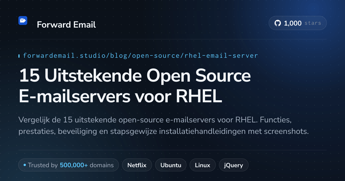 15 Uitstekende Open Source E-mailservers voor RHEL 2026