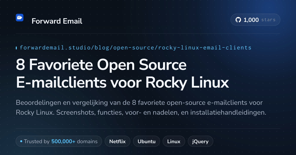 8 Favoriete Open Source E-mailclients voor Rocky Linux 2026