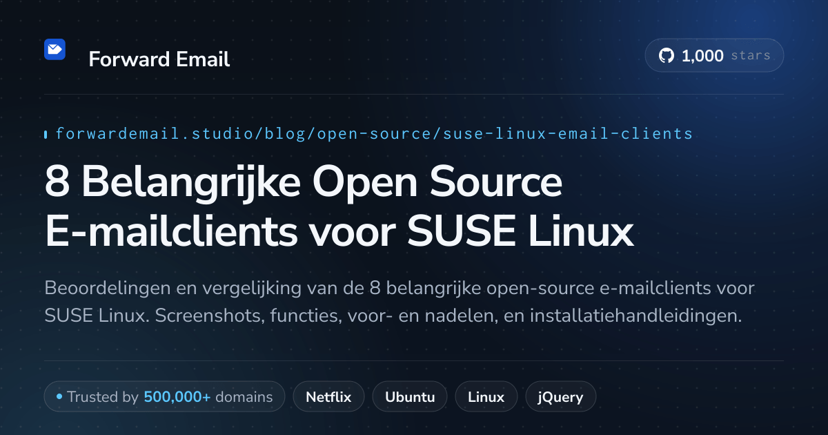 8 Belangrijke Open Source E-mailclients voor SUSE Linux 2026