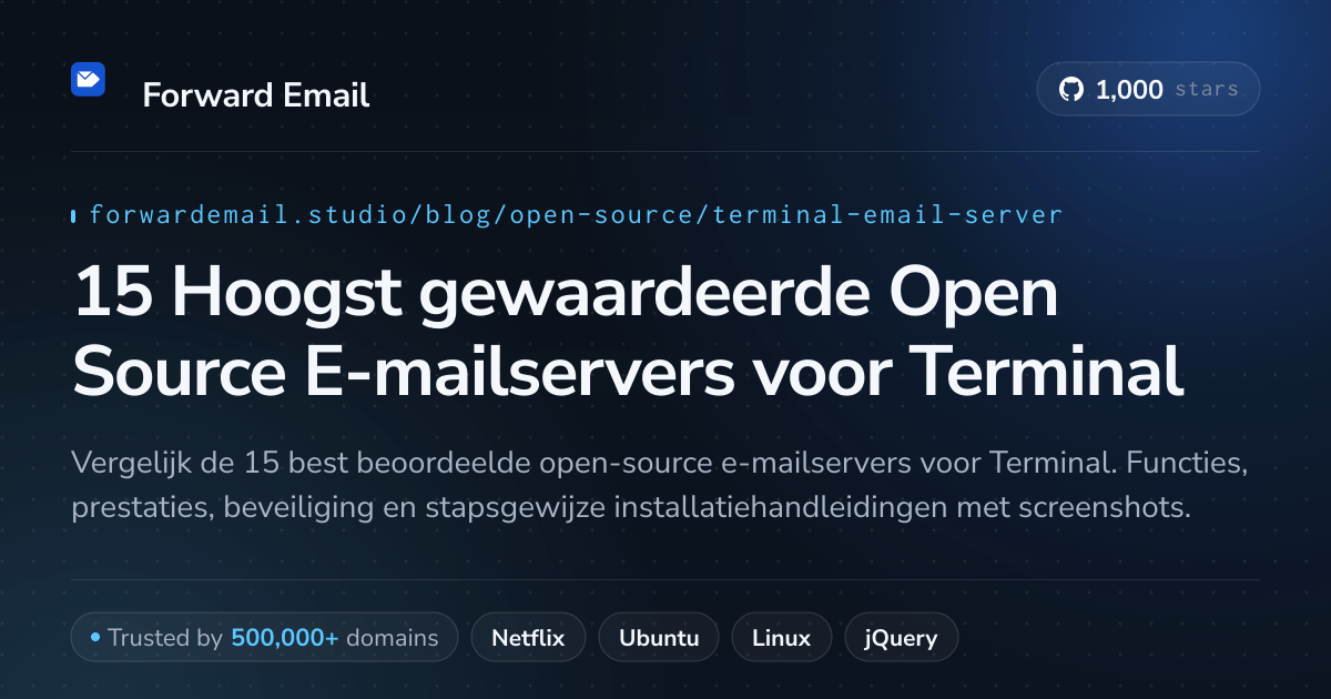 15 Hoogst gewaardeerde Open Source E-mailservers voor Terminal 2026