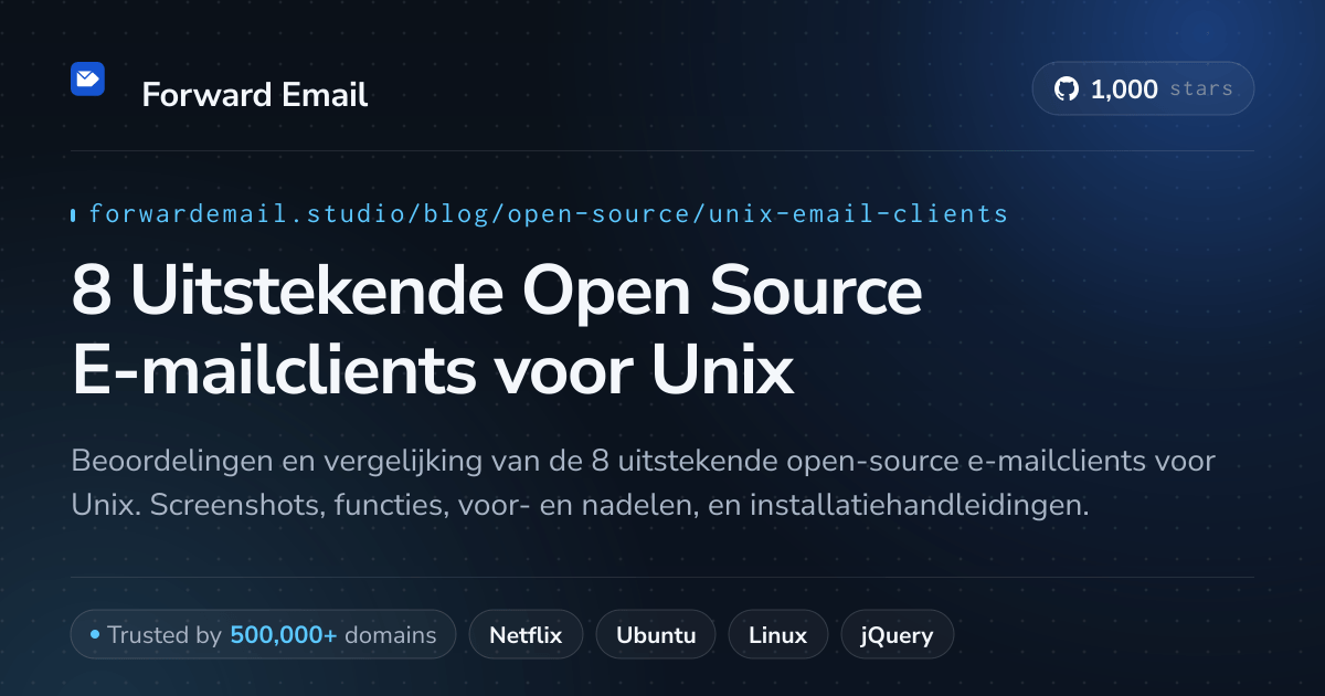 8 Uitstekende Open Source E-mailclients voor Unix 2026