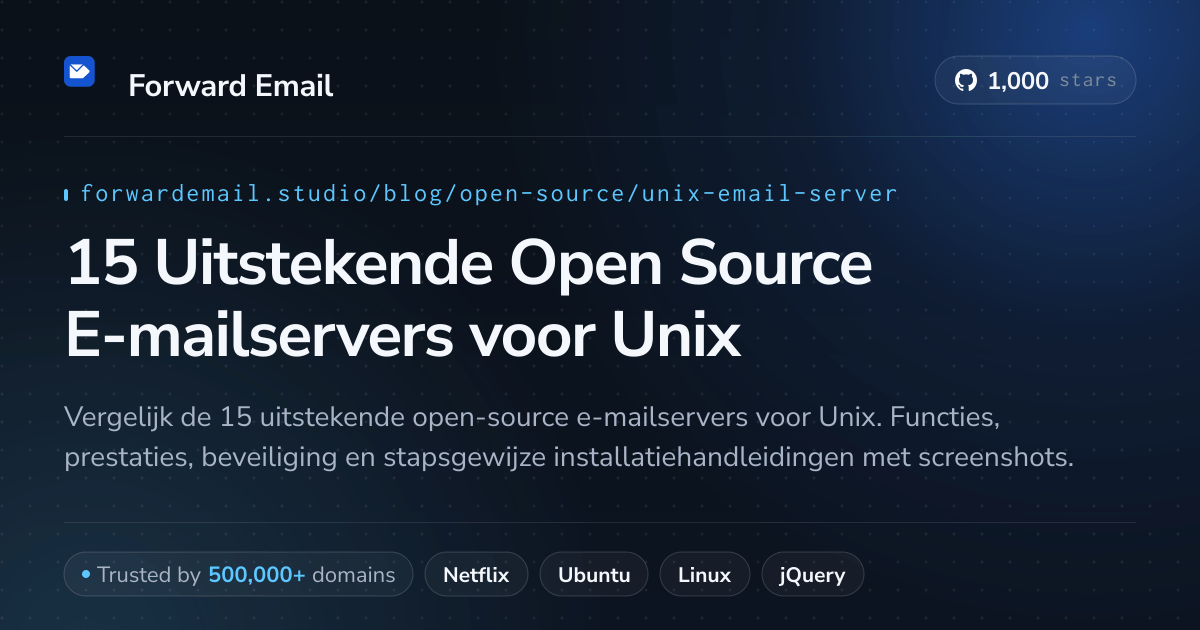 15 Uitstekende Open Source E-mailservers voor Unix 2026