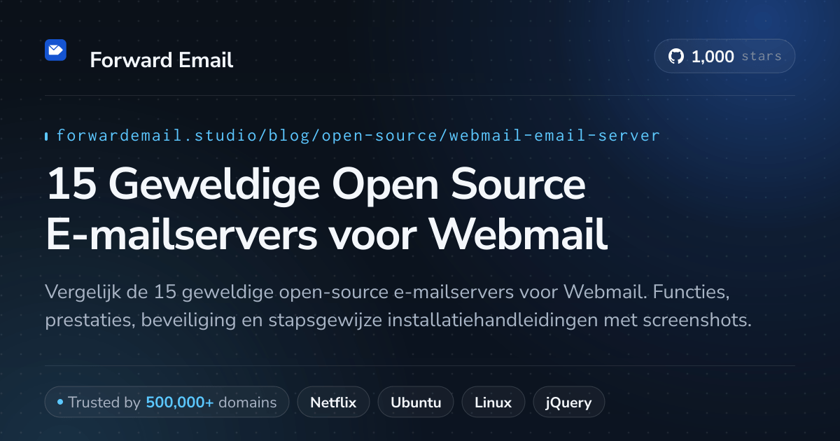 15 Geweldige Open Source E-mailservers voor Webmail 2026