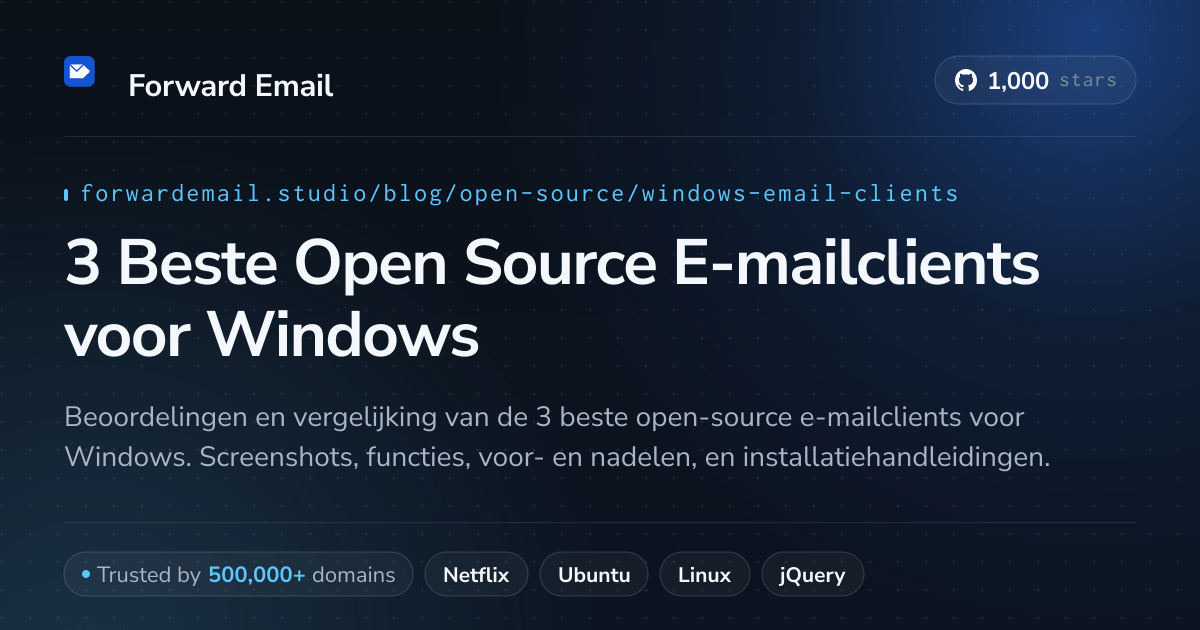 3 Beste Open Source E-mailclients voor Windows 2026