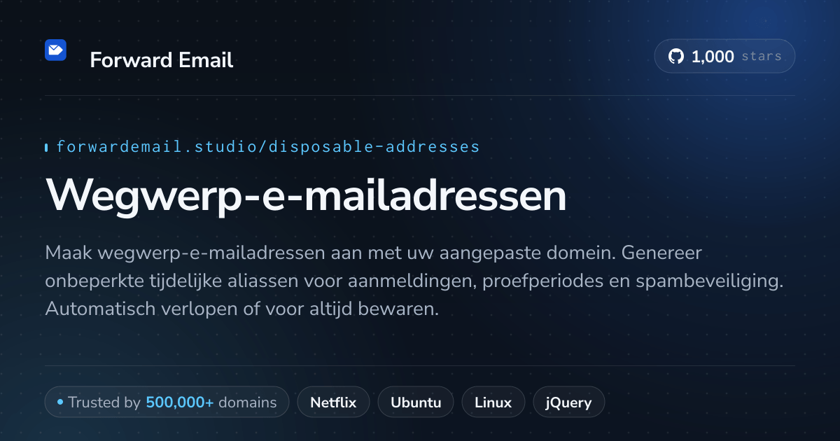 Wegwerp-e-mailadressen - Tijdelijke aliassen voor aangepaste domeinen