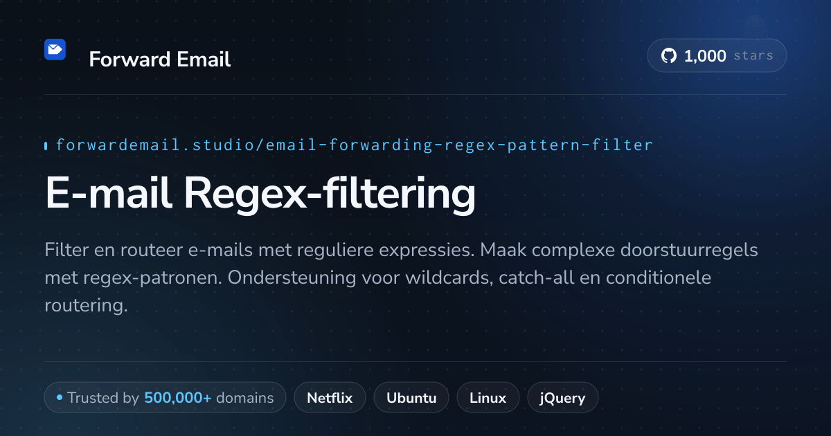 E-mail Regex-filtering - Geavanceerde patroonherkenning voor aangepaste domeinen