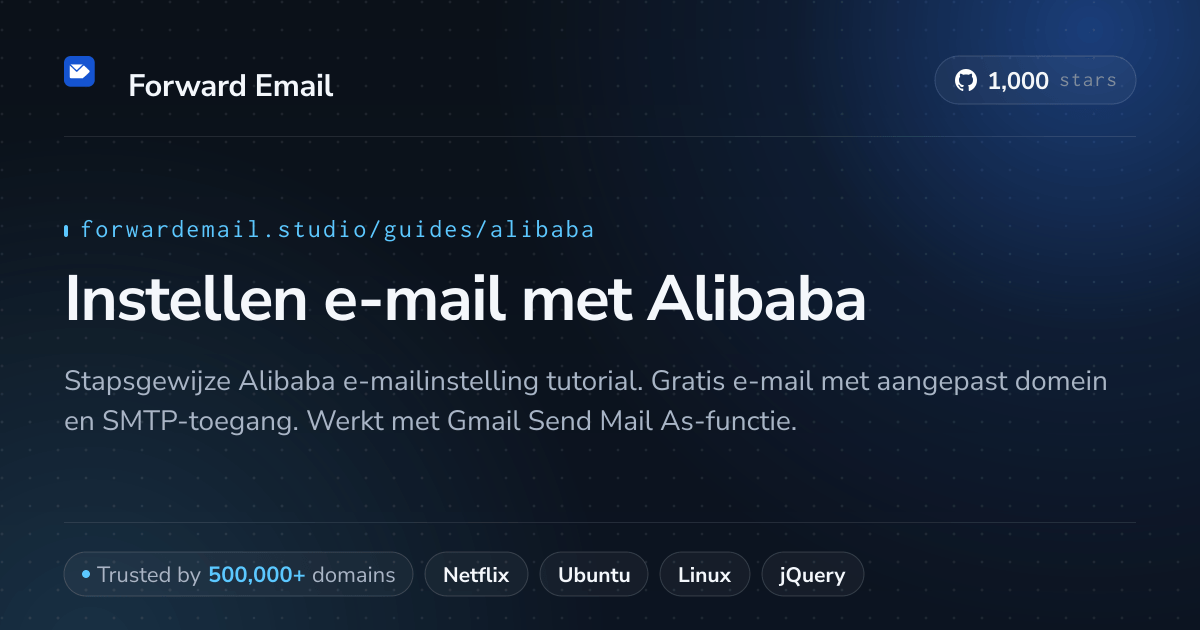 E-mail instellen met Alibaba