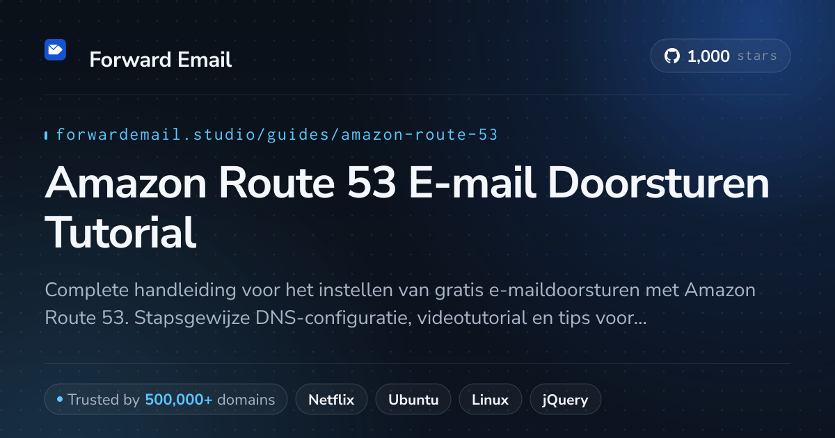 E-mail instellen met Amazon Route 53