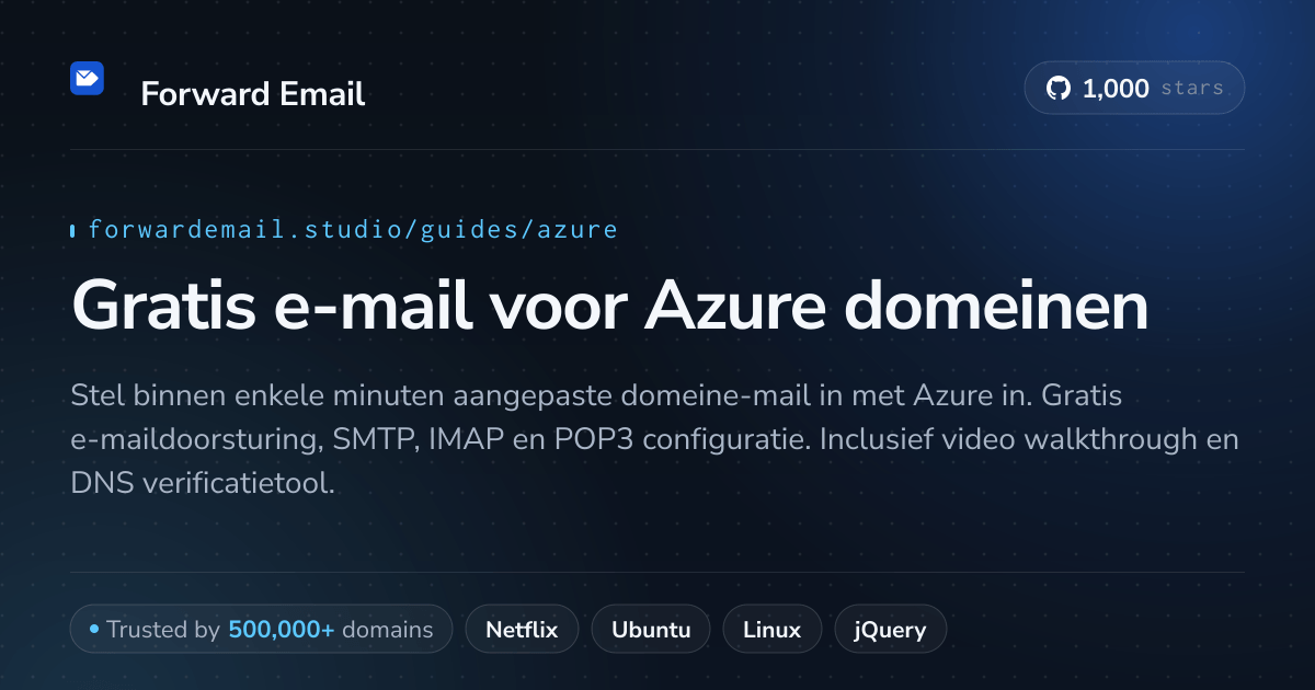 E-mail instellen met Azure