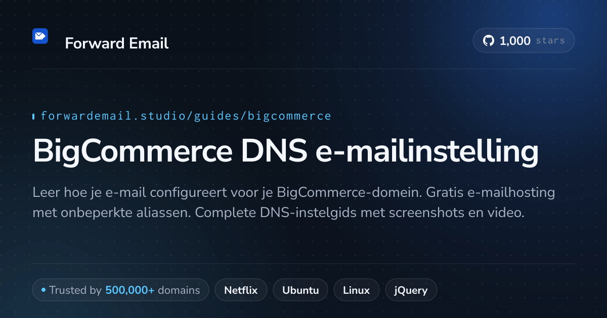 E-mail instellen met BigCommerce