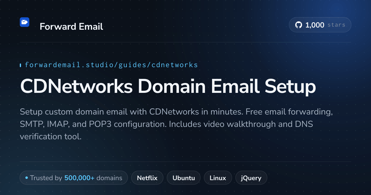E-mail instellen met CDNetworks