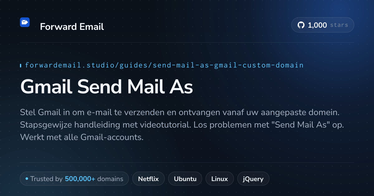 E-mail instellen met Send Mail As with Gmail