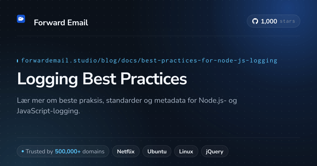 Beste praksis for Node.js-logging
