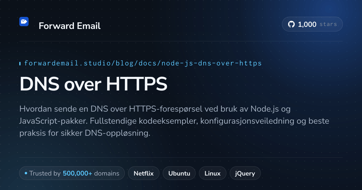 Node.js DNS over HTTPS