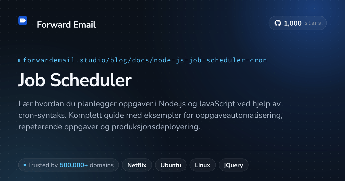 Node.js Jobbplanlegger