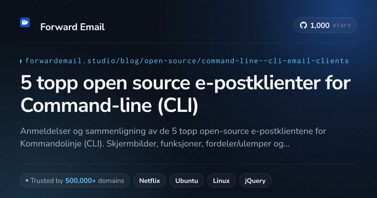 5 topp open source e-postklienter for Command-line (CLI) 2026