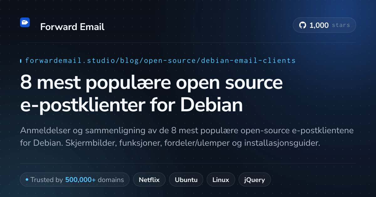8 mest populære open source e-postklienter for Debian 2026