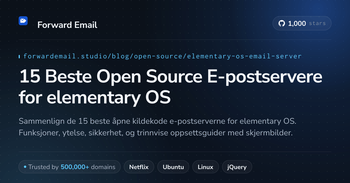 15 Beste Open Source E-postservere for elementary OS 2026