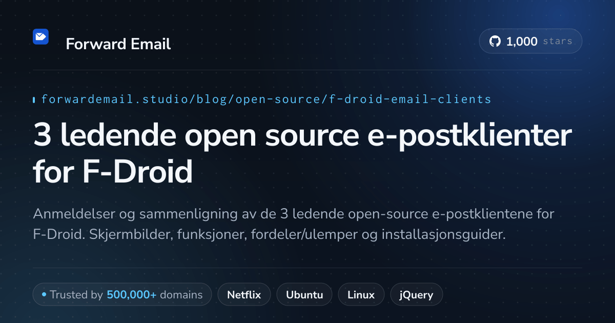 3 ledende open source e-postklienter for F-Droid 2026