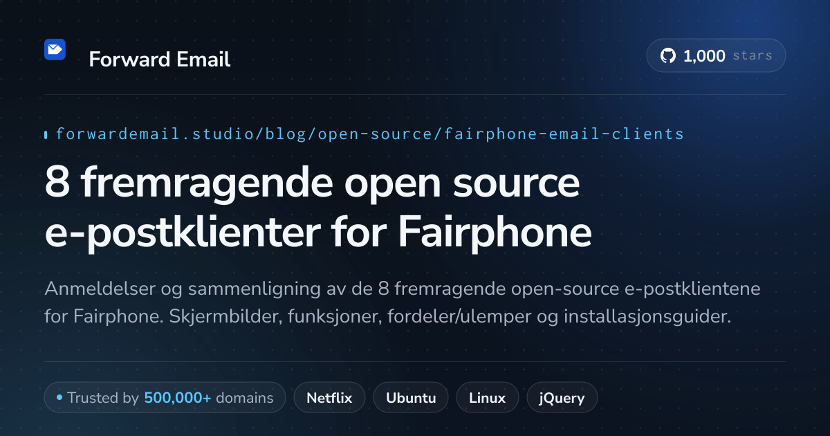 8 fremragende open source e-postklienter for Fairphone 2026