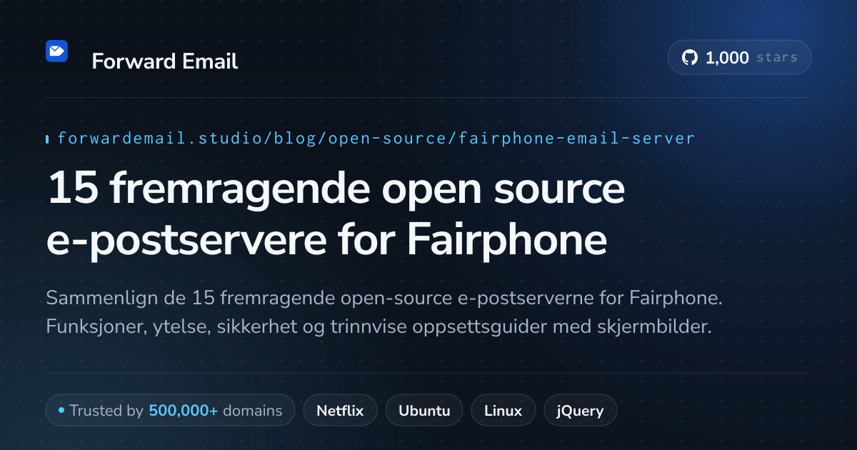 15 fremragende open source e-postservere for Fairphone 2026