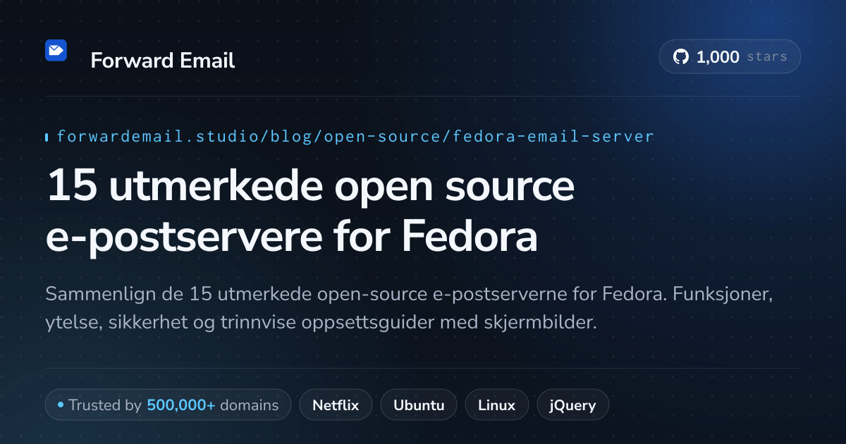15 utmerkede open source e-postservere for Fedora 2026