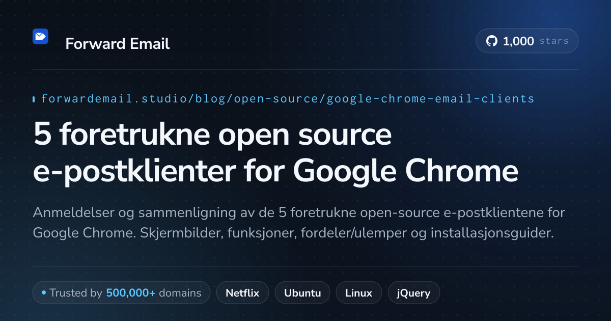 5 foretrukne open source e-postklienter for Google Chrome 2026