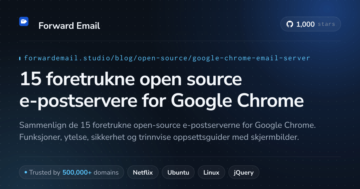 15 foretrukne open source e-postservere for Google Chrome 2026
