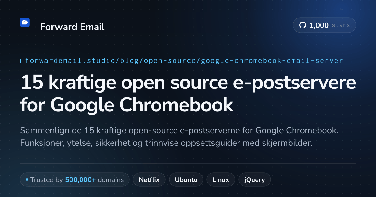 15 kraftige open source e-postservere for Google Chromebook 2026