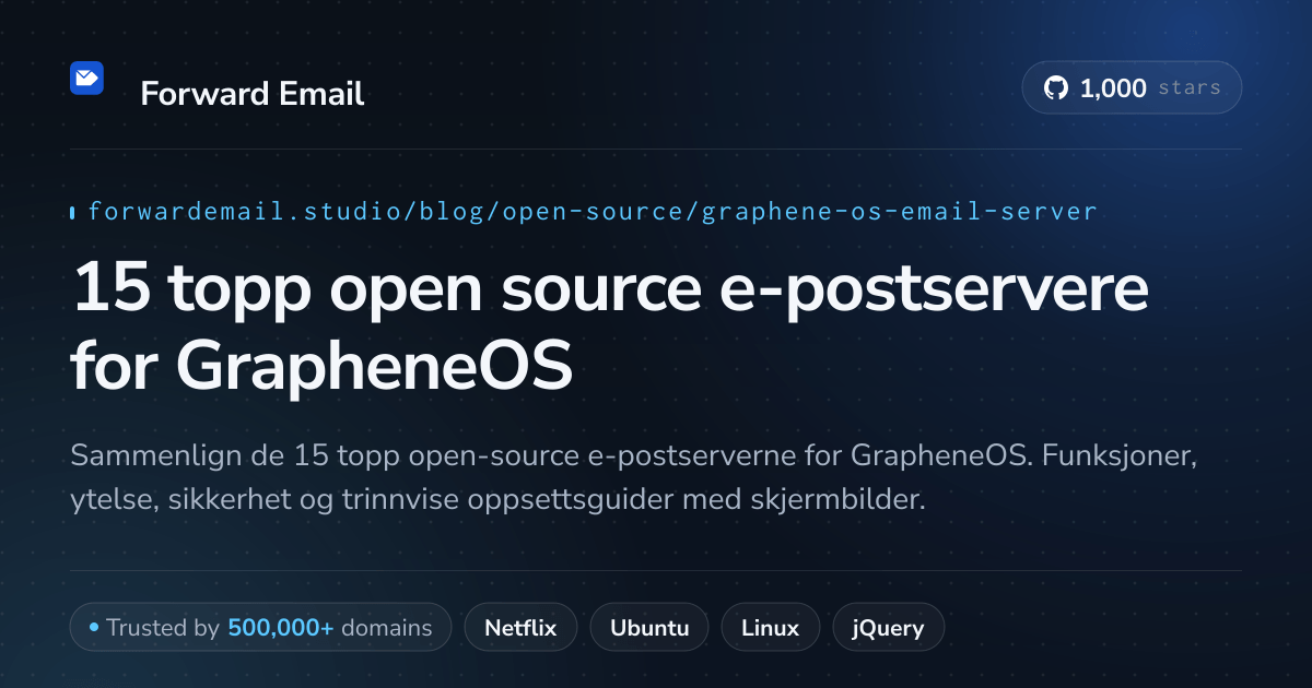 15 topp open source e-postservere for GrapheneOS 2026