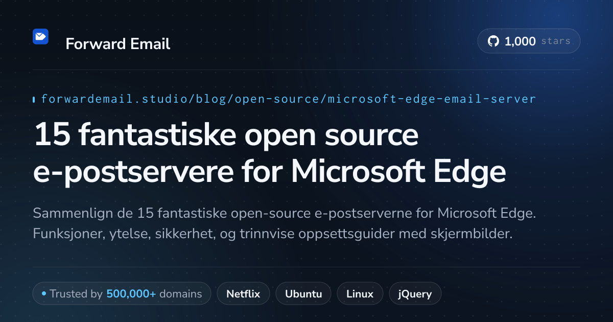 15 fantastiske open source e-postservere for Microsoft Edge 2026