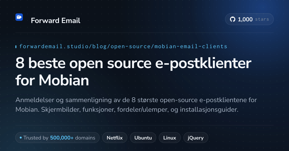 8 beste open source e-postklienter for Mobian 2026