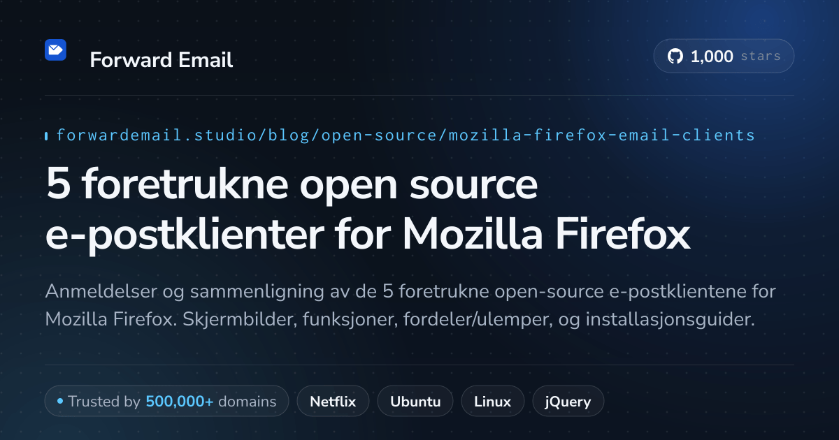 5 foretrukne open source e-postklienter for Mozilla Firefox 2026