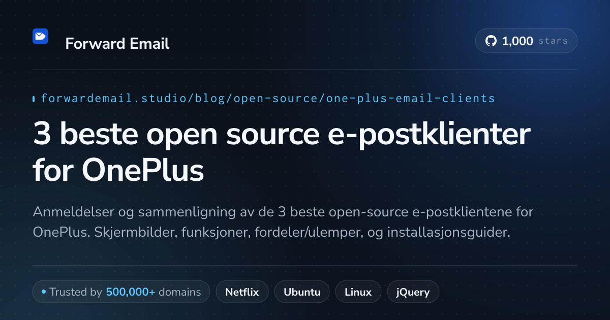 3 beste open source e-postklienter for OnePlus 2026