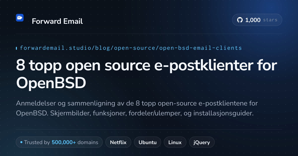 8 topp open source e-postklienter for OpenBSD 2026