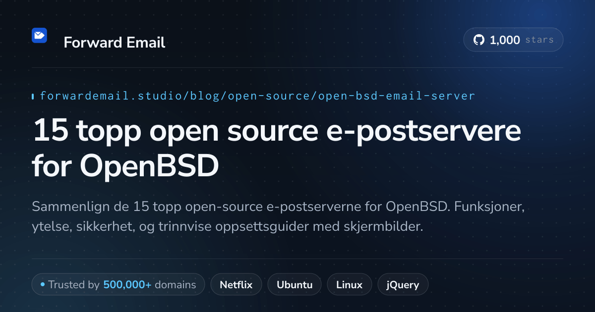 15 topp open source e-postservere for OpenBSD 2026