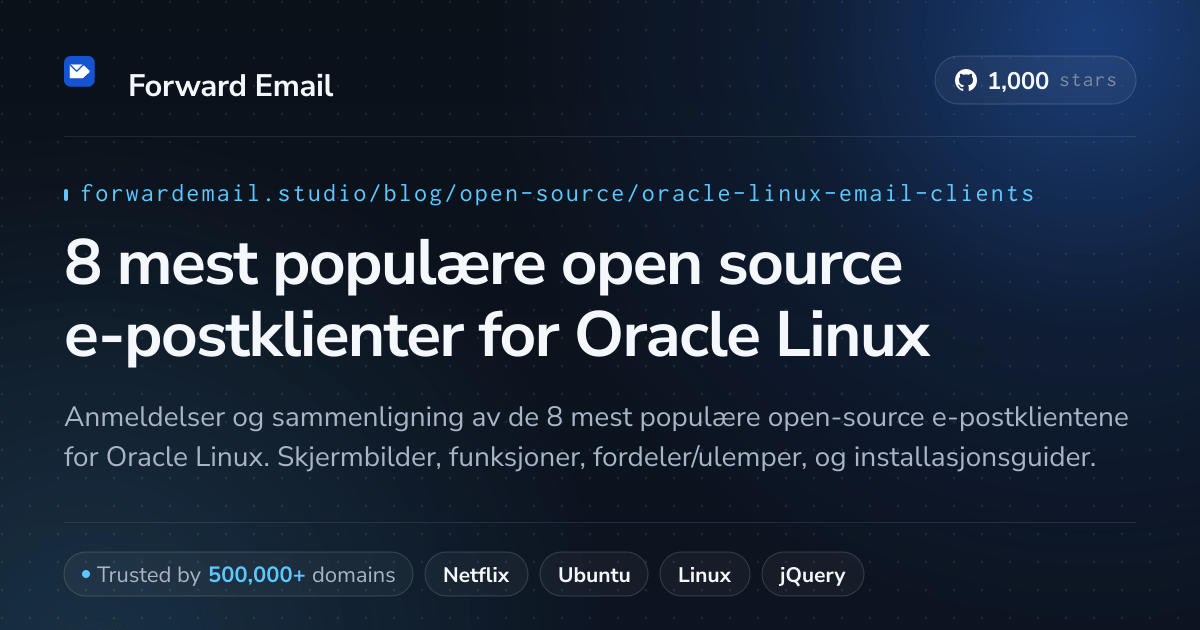 8 mest populære open source e-postklienter for Oracle Linux 2026