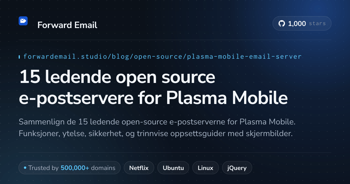15 ledende open source e-postservere for Plasma Mobile 2026