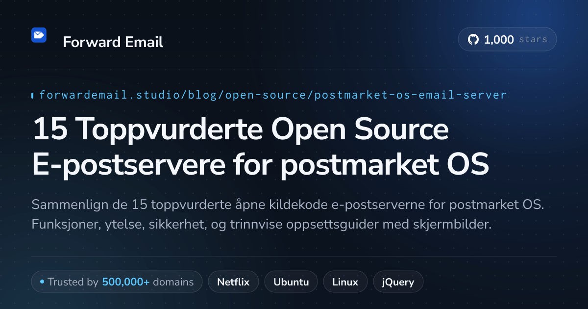 15 Toppvurderte Open Source E-postservere for postmarket OS 2026