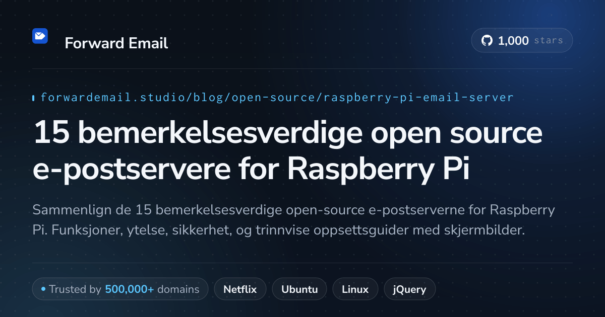 15 bemerkelsesverdige open source e-postservere for Raspberry Pi 2026