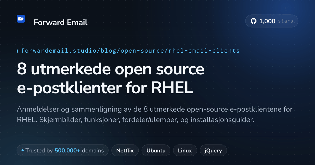 8 utmerkede open source e-postklienter for RHEL 2026