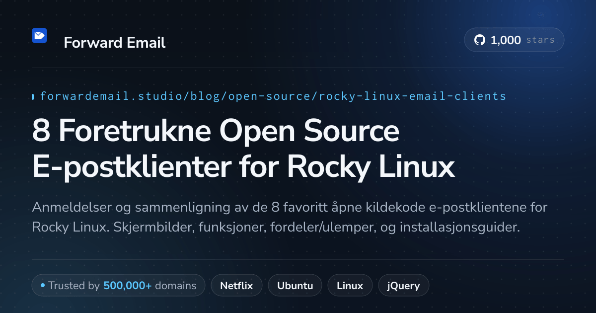 8 Foretrukne Open Source E-postklienter for Rocky Linux 2026