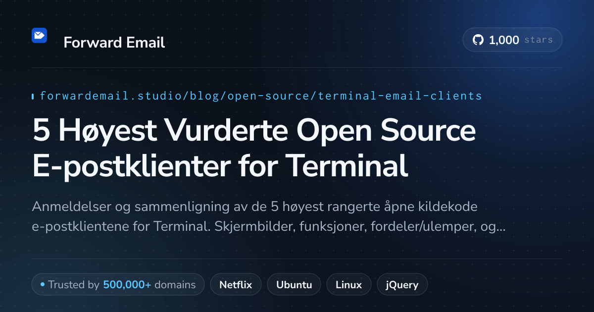 5 Høyest Vurderte Open Source E-postklienter for Terminal 2026