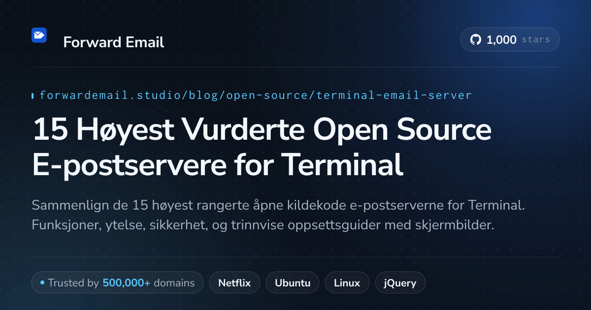 15 Høyest Vurderte Open Source E-postservere for Terminal 2026